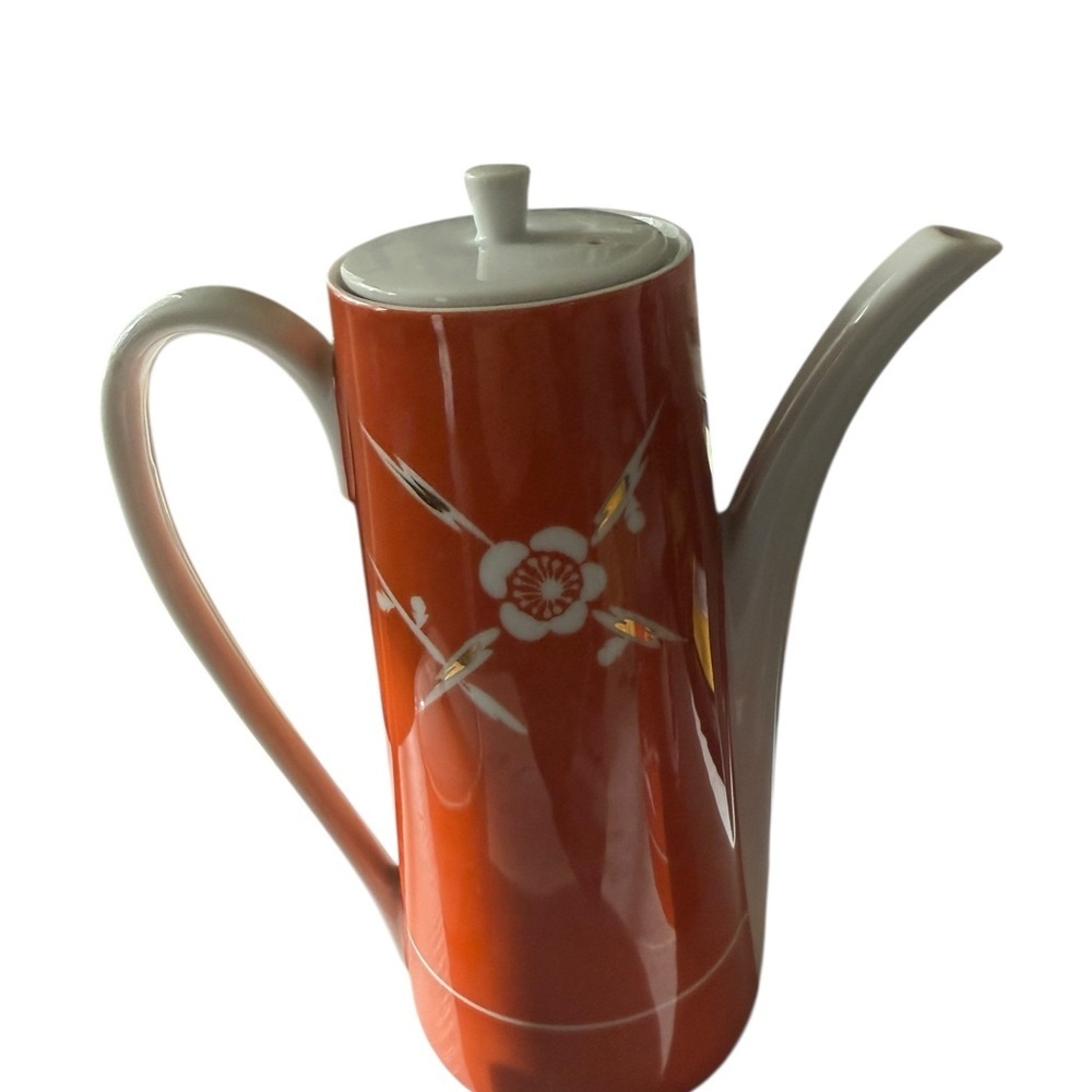 Japanese Style 3 Piece Coffee Set Creamer and Sugarer 8 inches Mid-Century 1960 - Picture 4 of 6